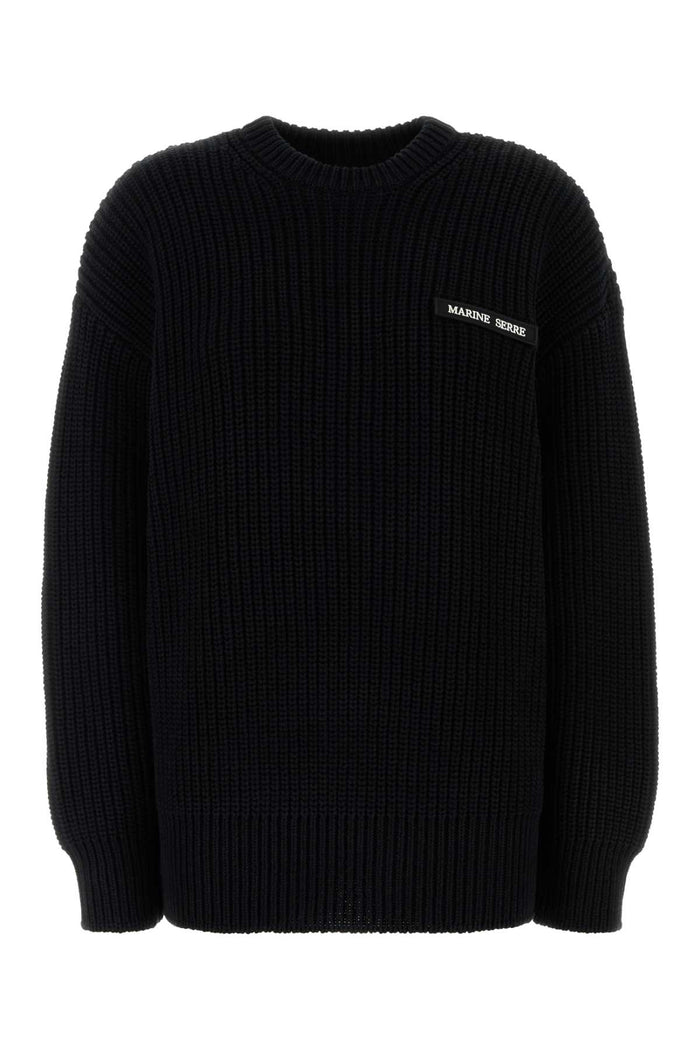 Black Cotton Oversize Sweater Exterior: Maglieria