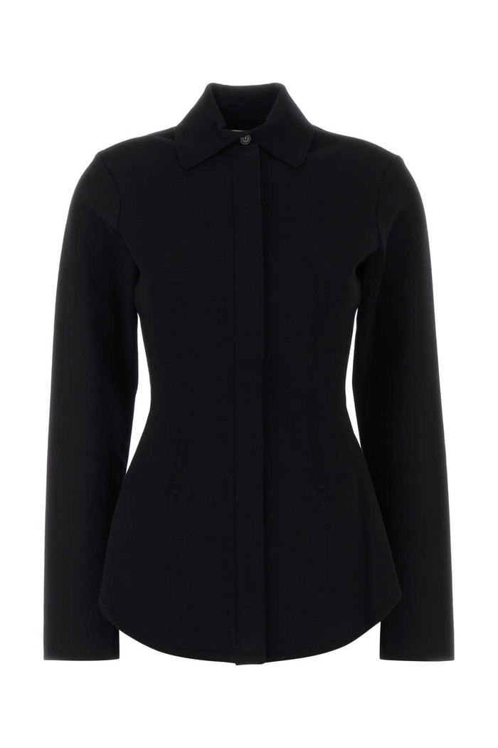 Black Viscose Blend Baffo1234 Cardigan Nero Exterior: Polyester Maglieria
