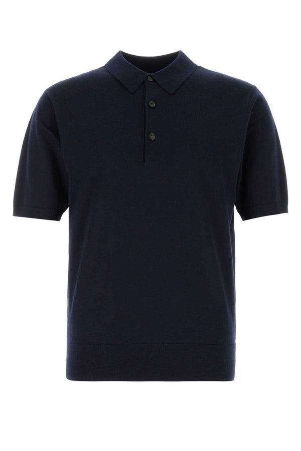 Dries Van Noten 100% Merino wool polo in navy