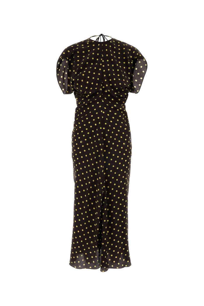 Printed Crepe Dress Sadellebrown Exterior: Silk Nylon Abiti