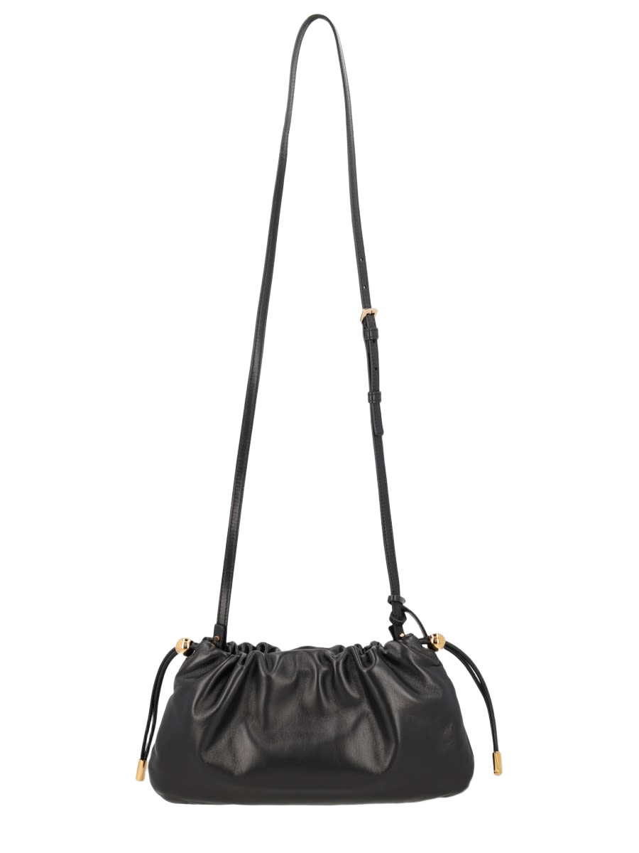 Mini Versace Tag Bag Black Lamb Leather Shoulder