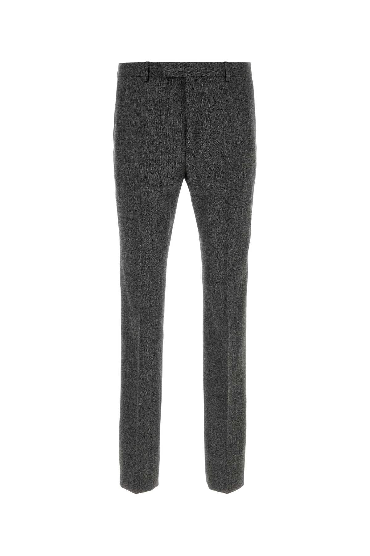 Melange Charcoal Wool Pant Blackwhite Exterior: Pantaloni
