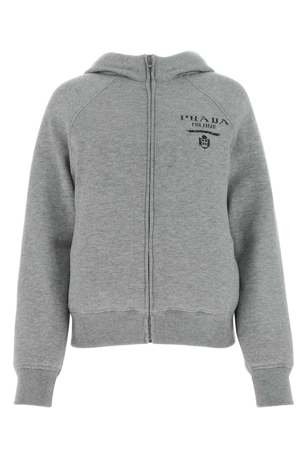 Prada 97% Wool hoodie in gray
