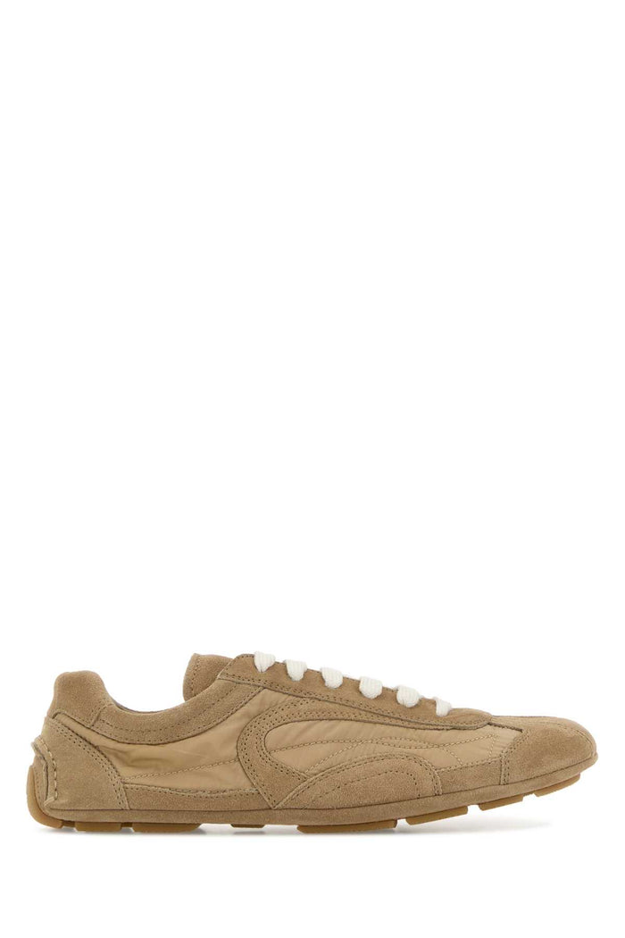 Beige Suede And Re-Nylon Montecarlo Re-Edition 2005 Sneakers Cammello
