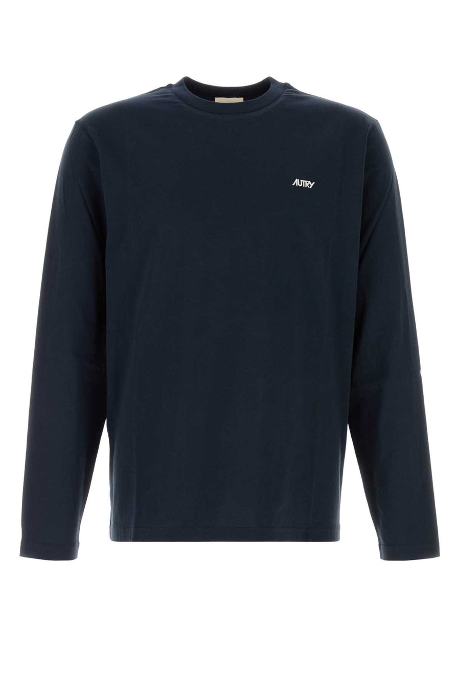 Autry Embroidered 100% Cotton long-sleeve t-shirt in navy