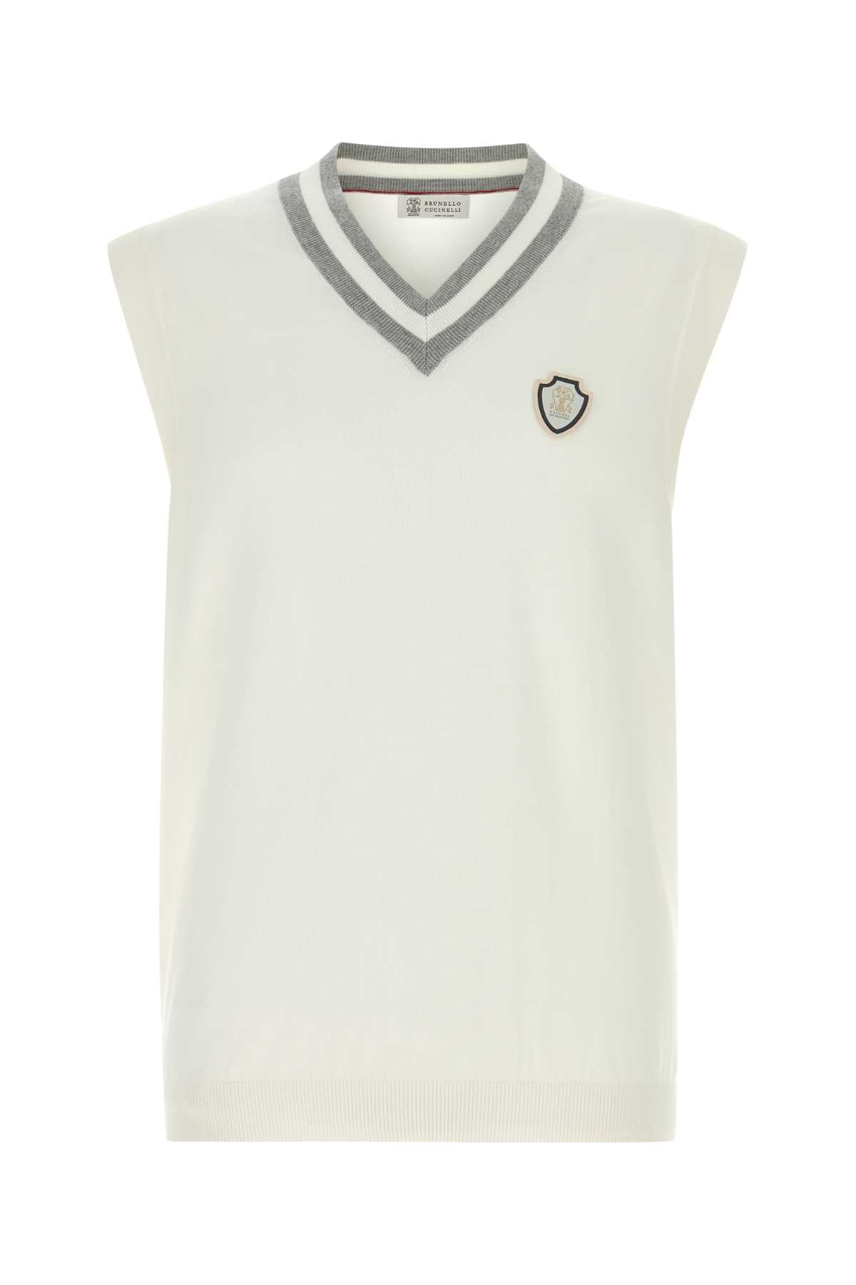 White Cotton Vest Cj068 Exterior: Maglieria