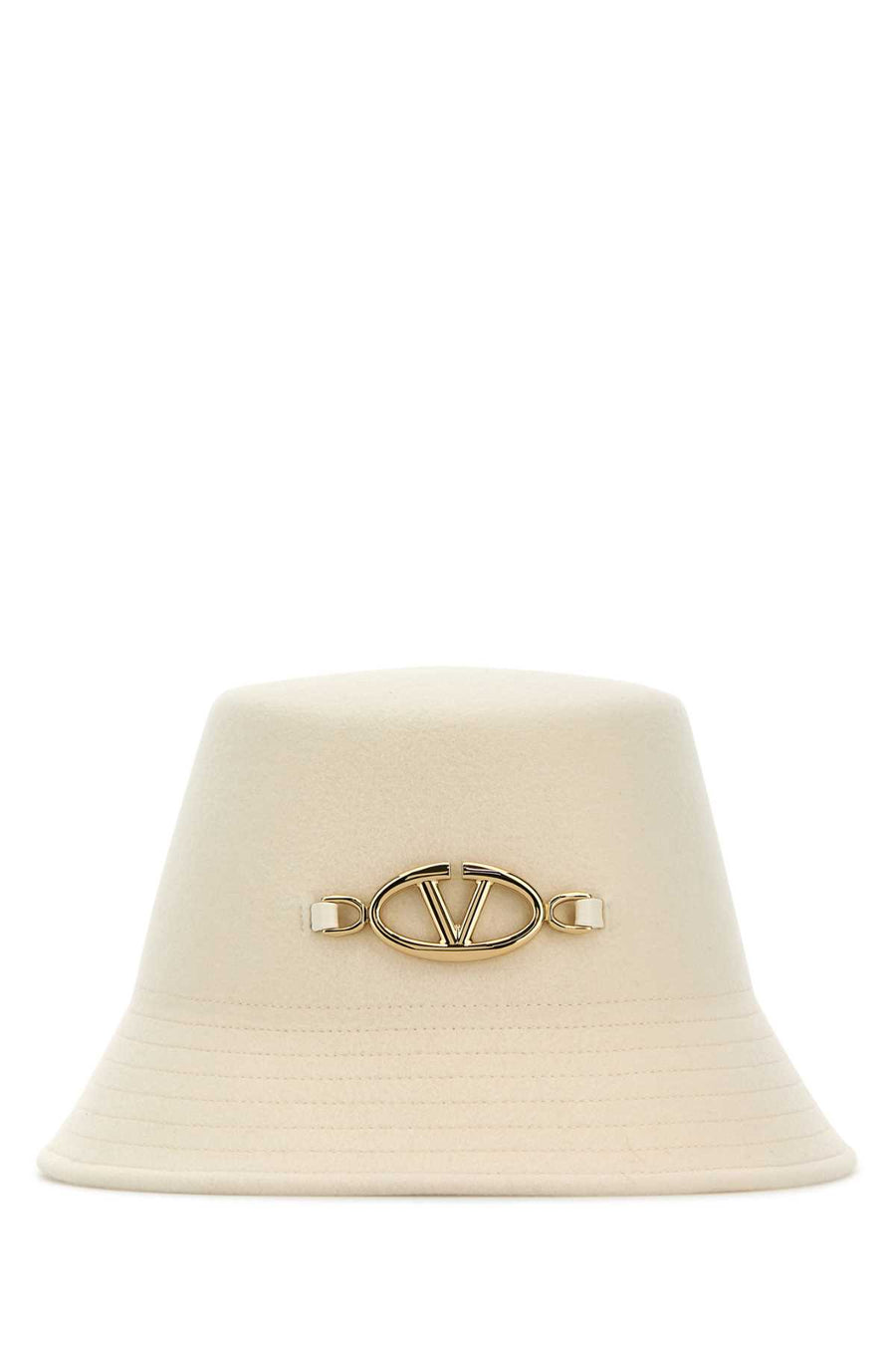 Valentino Garavani Vlogo Exterior: 100% Wool bucket hat in beige