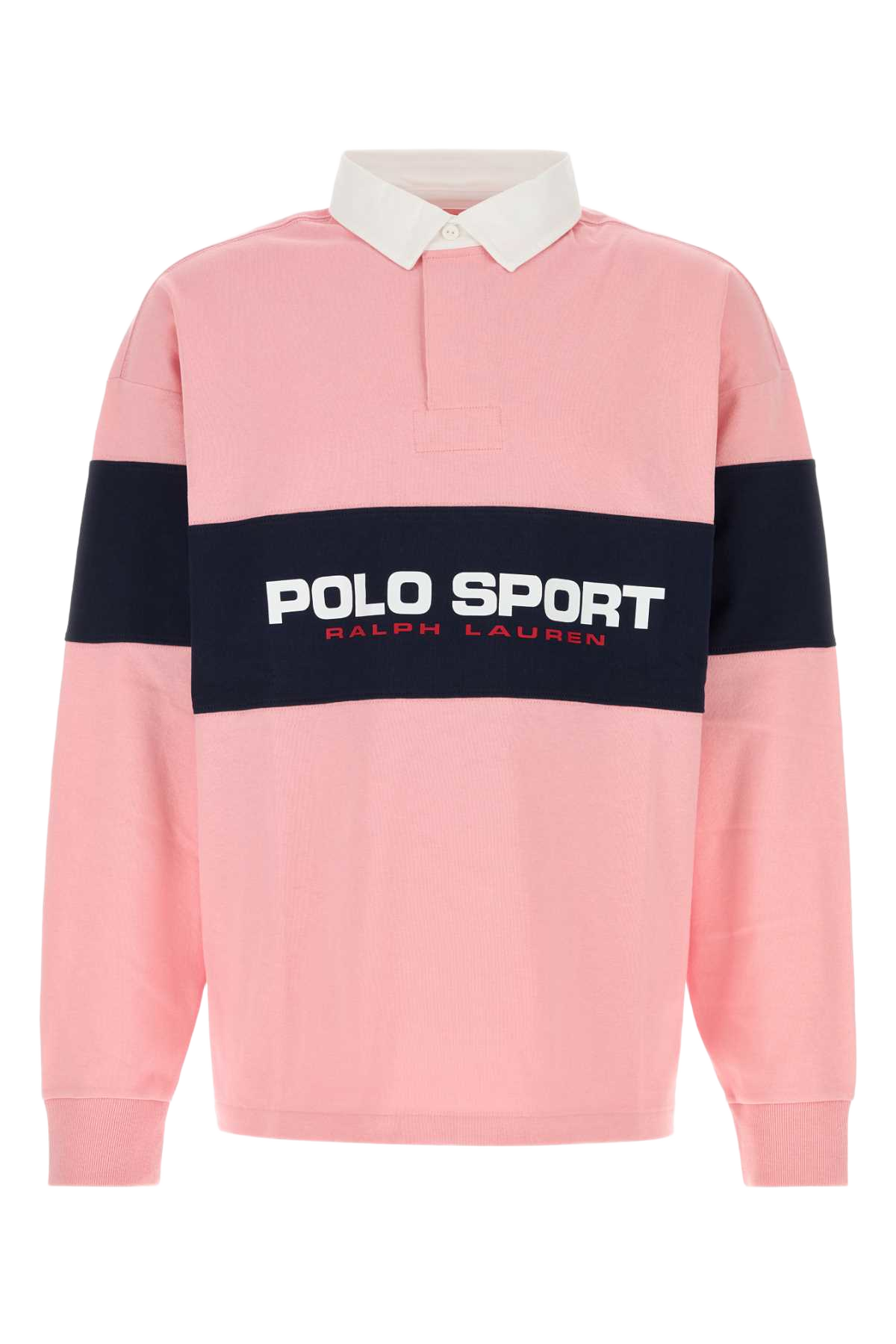 Pink Cotton Polo Shirt Resortpinkcruisenavy Exterior