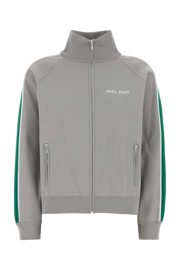 Miu Miu 76% Recycled nylon sweatshirt in gray