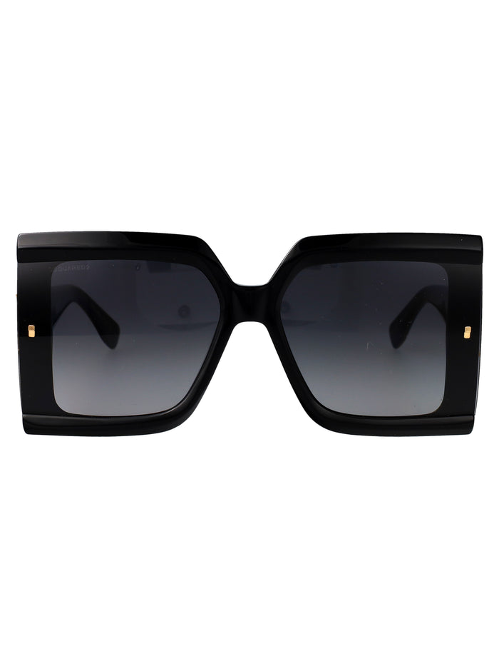 D2 0185-G-S Black Acetate Sunglasses
