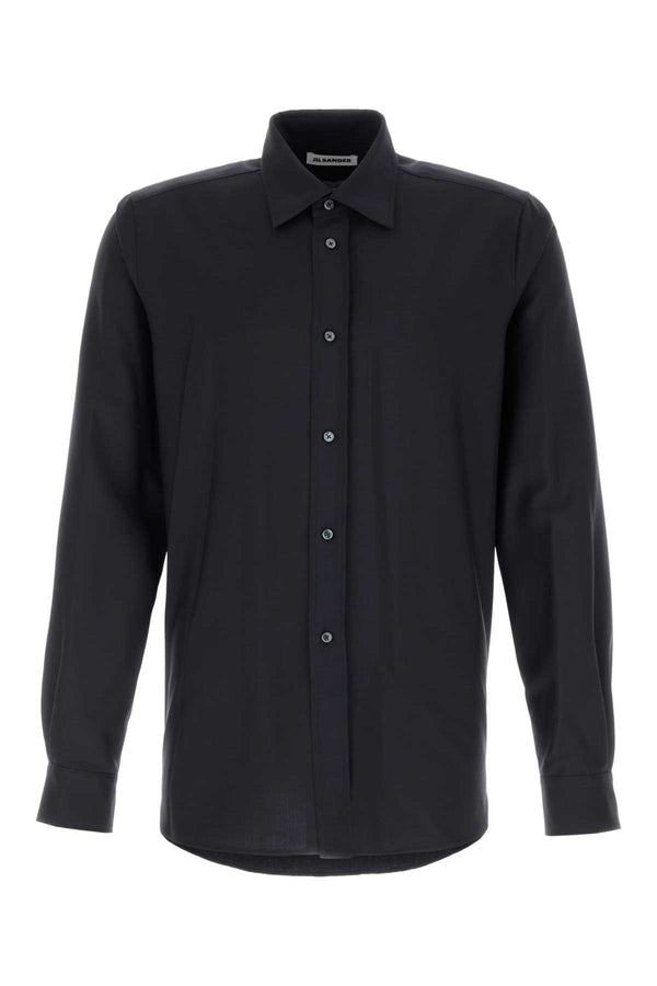 Jil Sander 73% Virgin wool shirt in navy