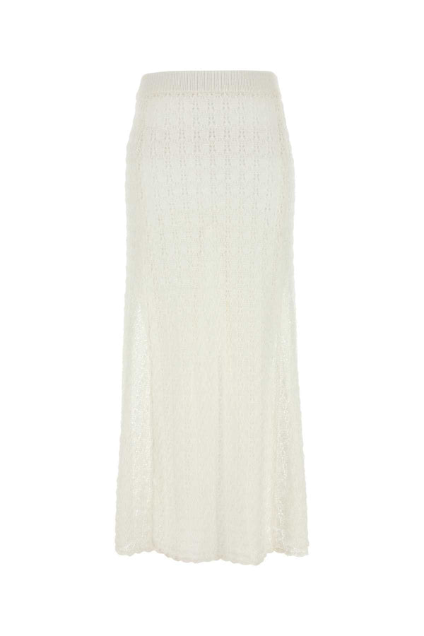 Ganni 77% Viscose 23% Nylon skirt in white