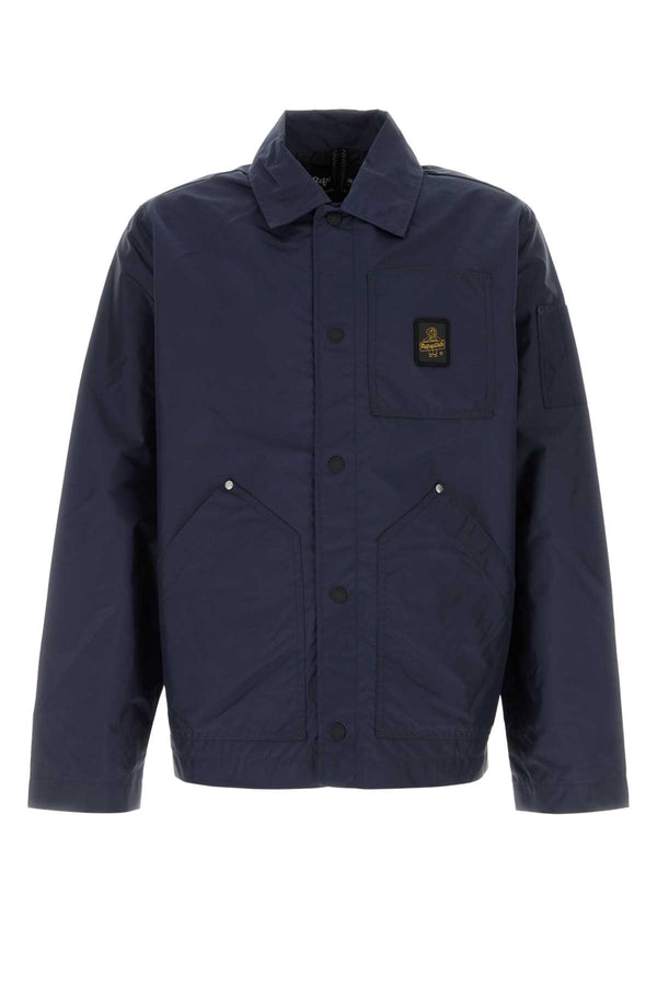 Refrigiwear Exterior: 100% Nylon; Lining: 100% Nylon jacket in navy