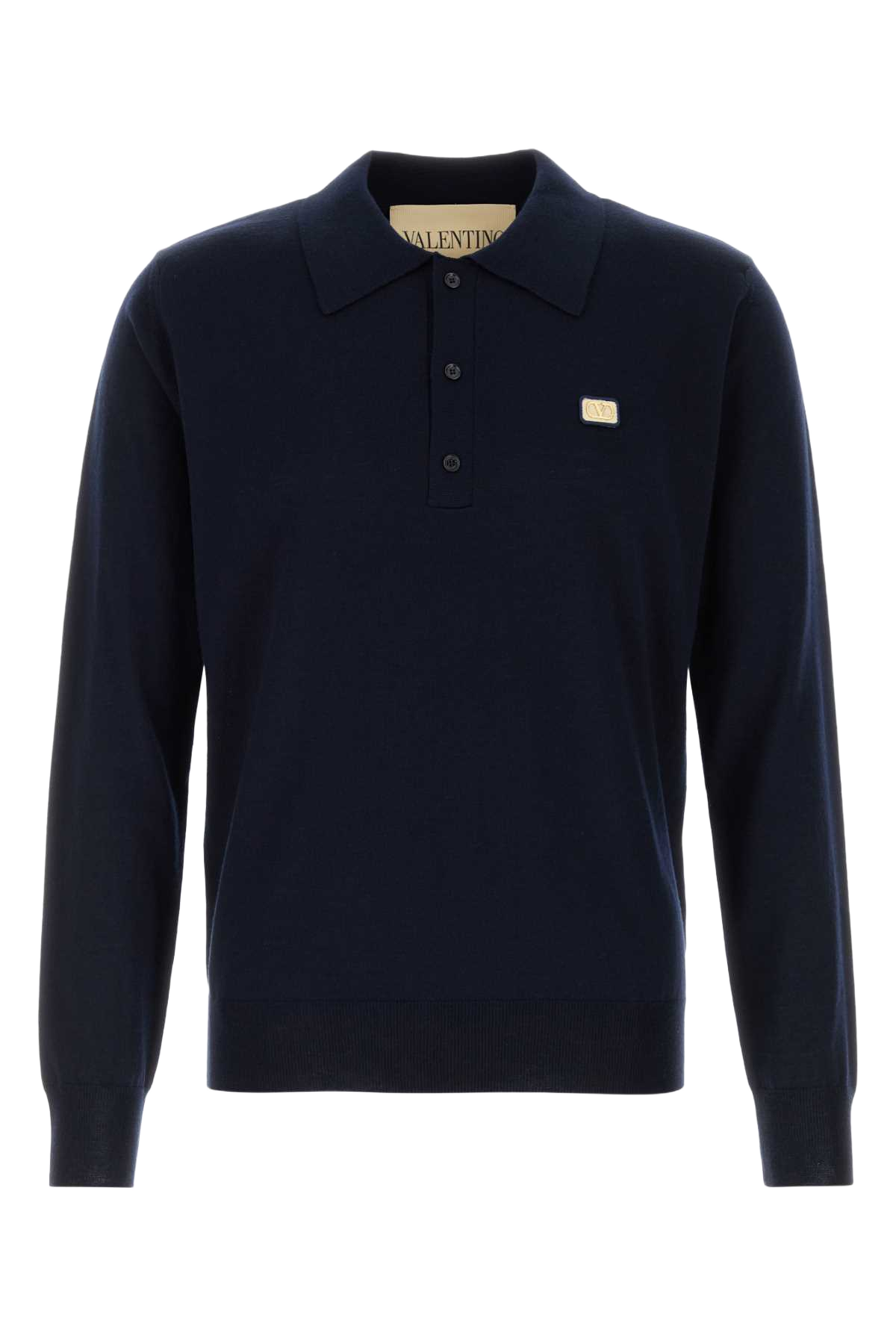 Midnight Blue Wool Polo Shirt Navy Virgin