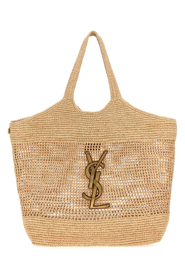 Saint Laurent Icare 100% Raffia tote bag in beige