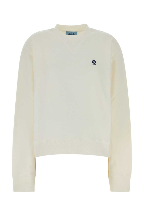 Prada 100% Cotton sweater in white