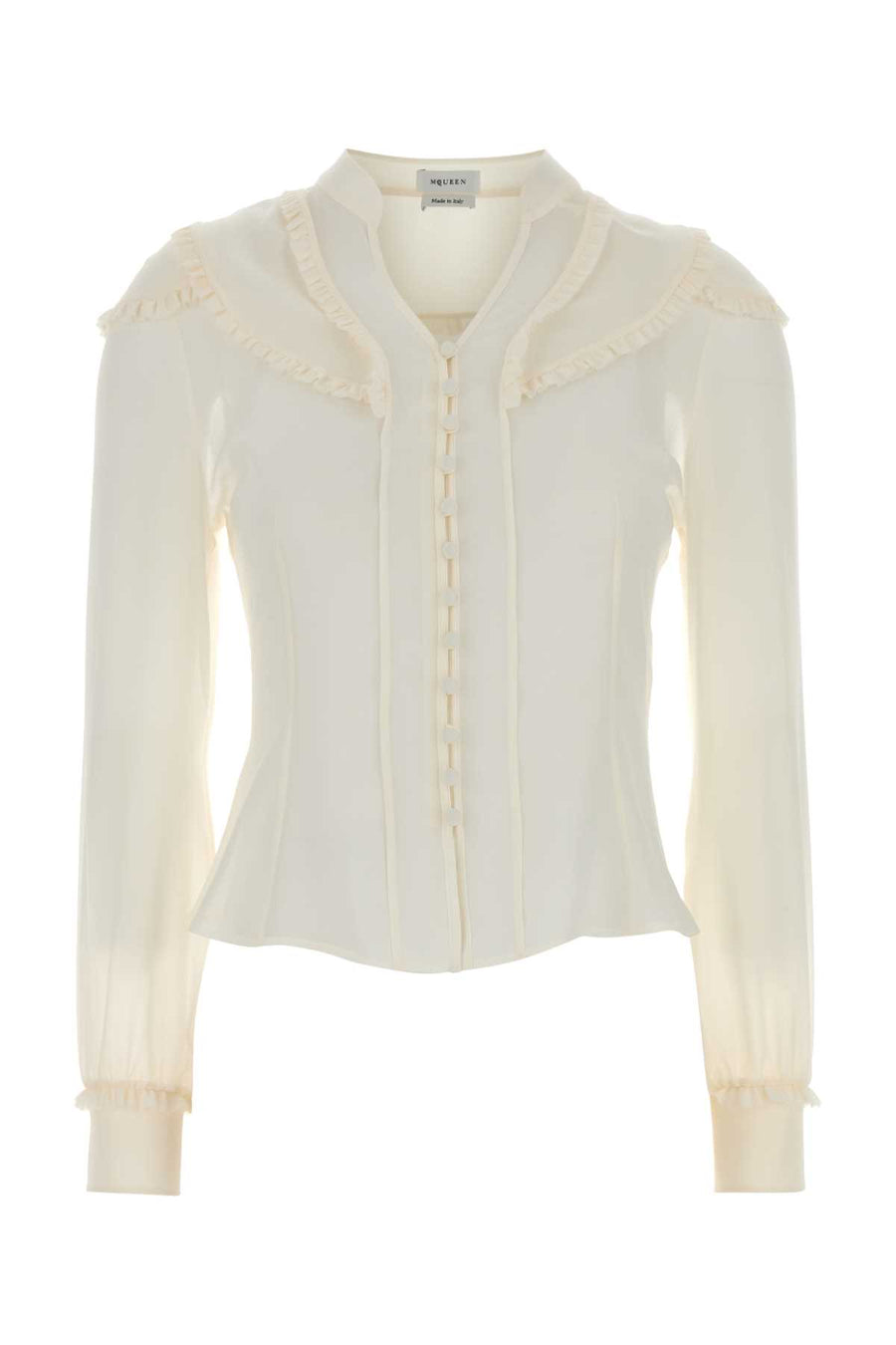 Alexander McQueen 100% Silk shirt in white