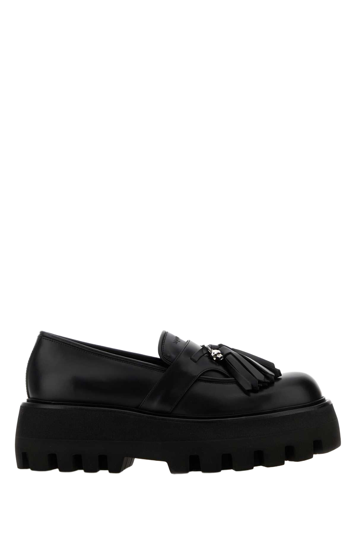 Black Leather Sofa Loafers Mocassini