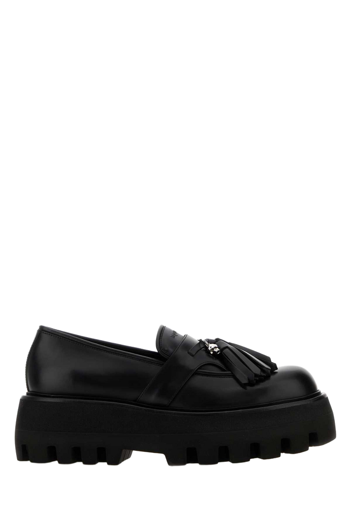 Black Leather Sofa Loafers Mocassini