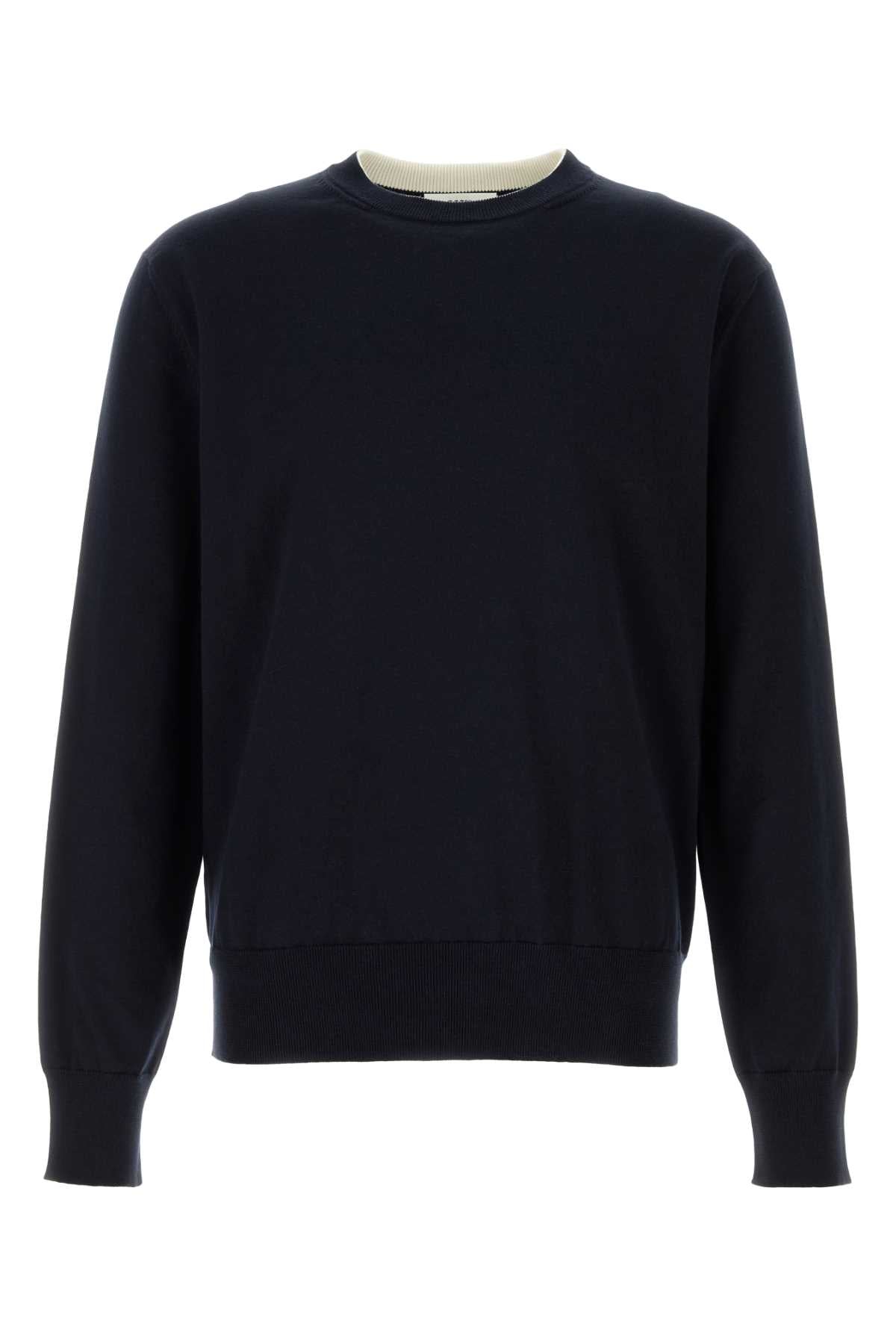 Midnight Blue Cotton Sweater Cotone Maglie