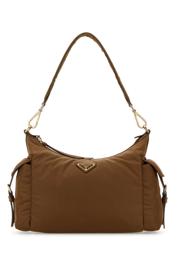 Prada 100% recycled polyamide shoulder bag in brown