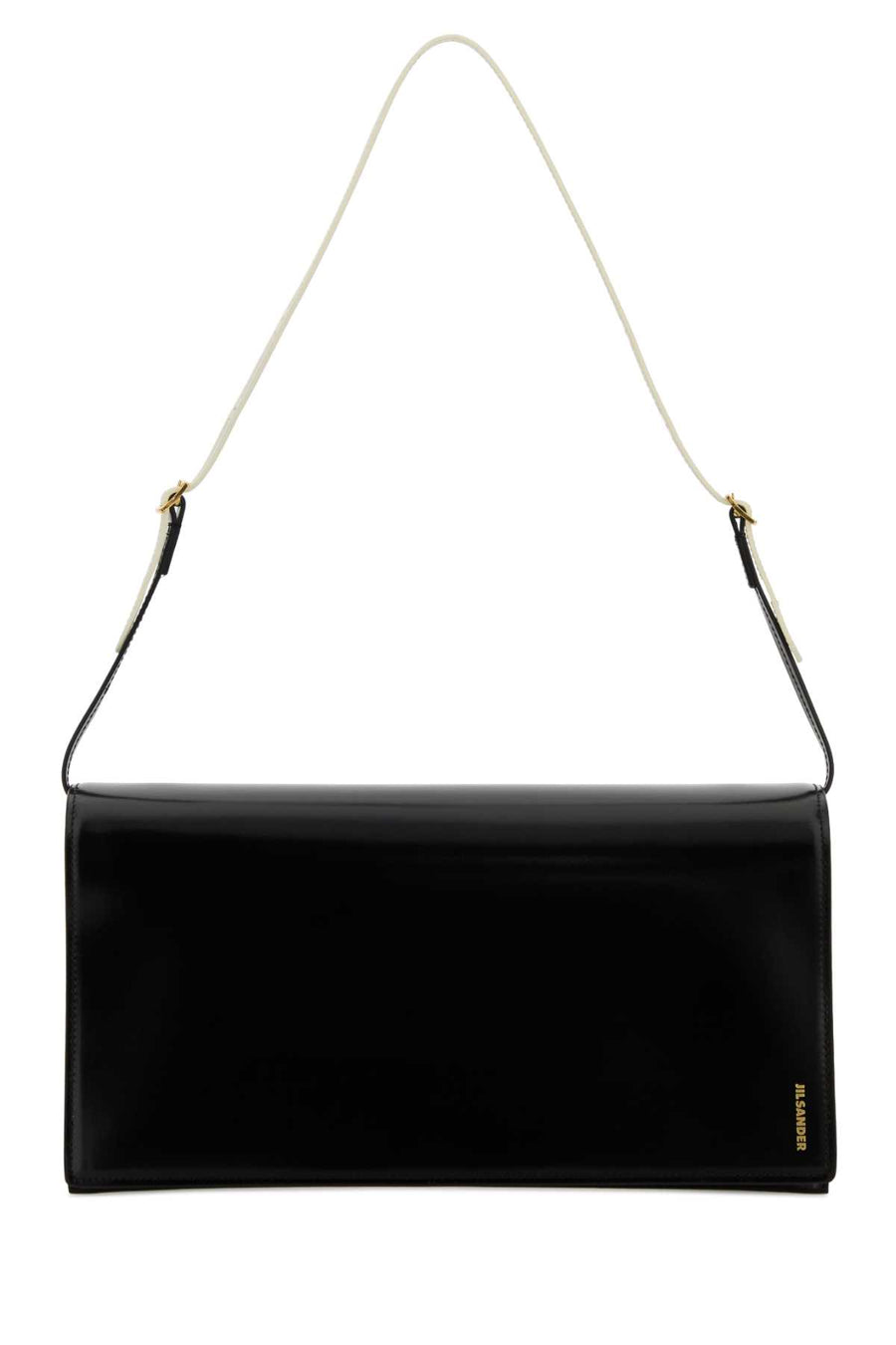 Jil Sander Exterior: 100% Calf leather shoulder bag in black