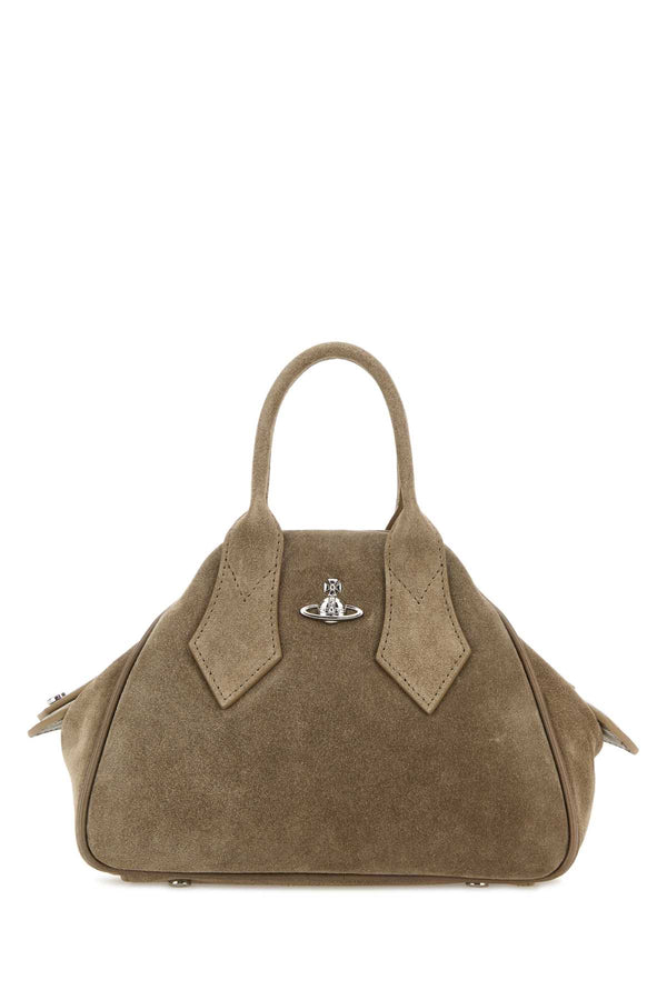 Vivienne Westwood Exterior: 100% Calf Lining: 100% Cotton Finishing: Silver metal top handle bag in gray