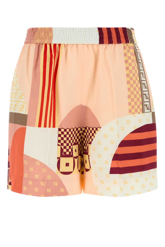 Printed Crepe Shorts Bahamas-25 Exterior: Silk