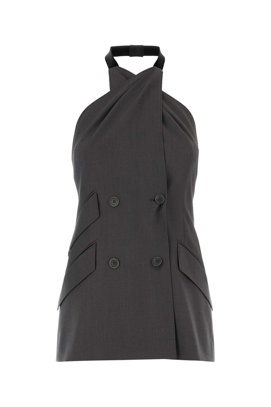 Max Mara Exterior: 100% Virgin wool; Lining: 65% Acetate blazer in gray