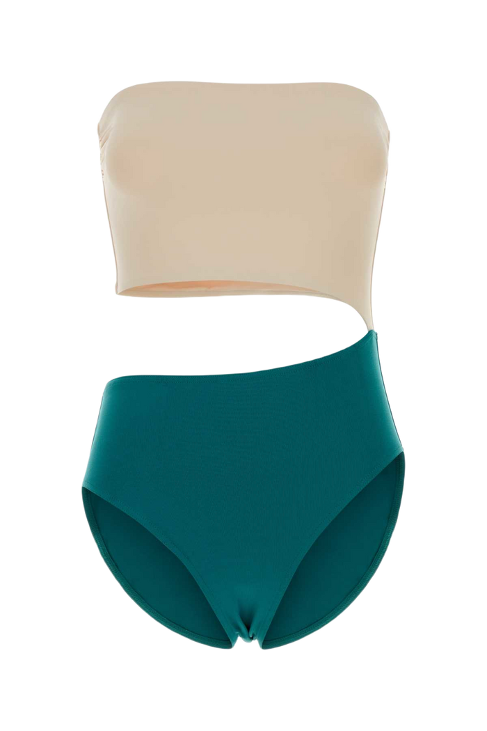 Two-Tone Stretch Nylon Double Swimsuit Persane/percale Costumi Da Bagno