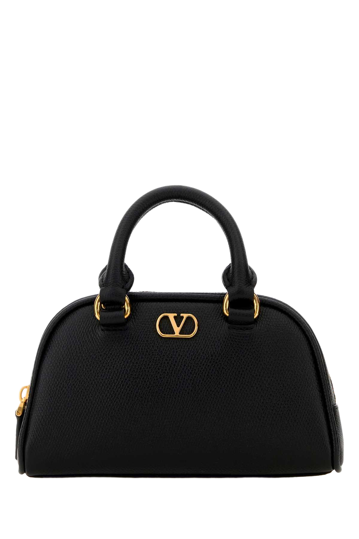 Black Leather Vlogo Signature Handbag Nero Calf - Bos Taurus Clutch