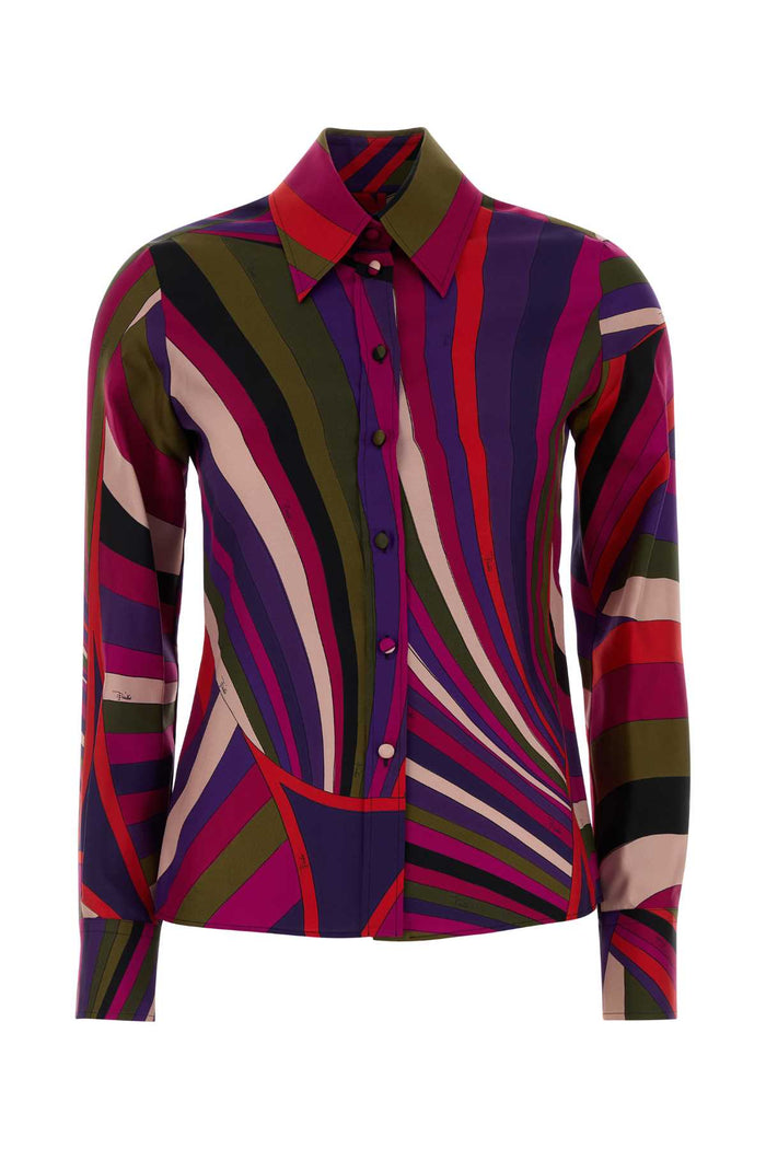 Printed Silk Shirt Muticolor Exterior: Camicie
