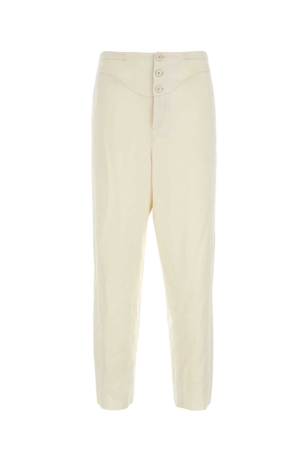 Saint Laurent 71% Acetate 29% Viscose trousers in ivory
