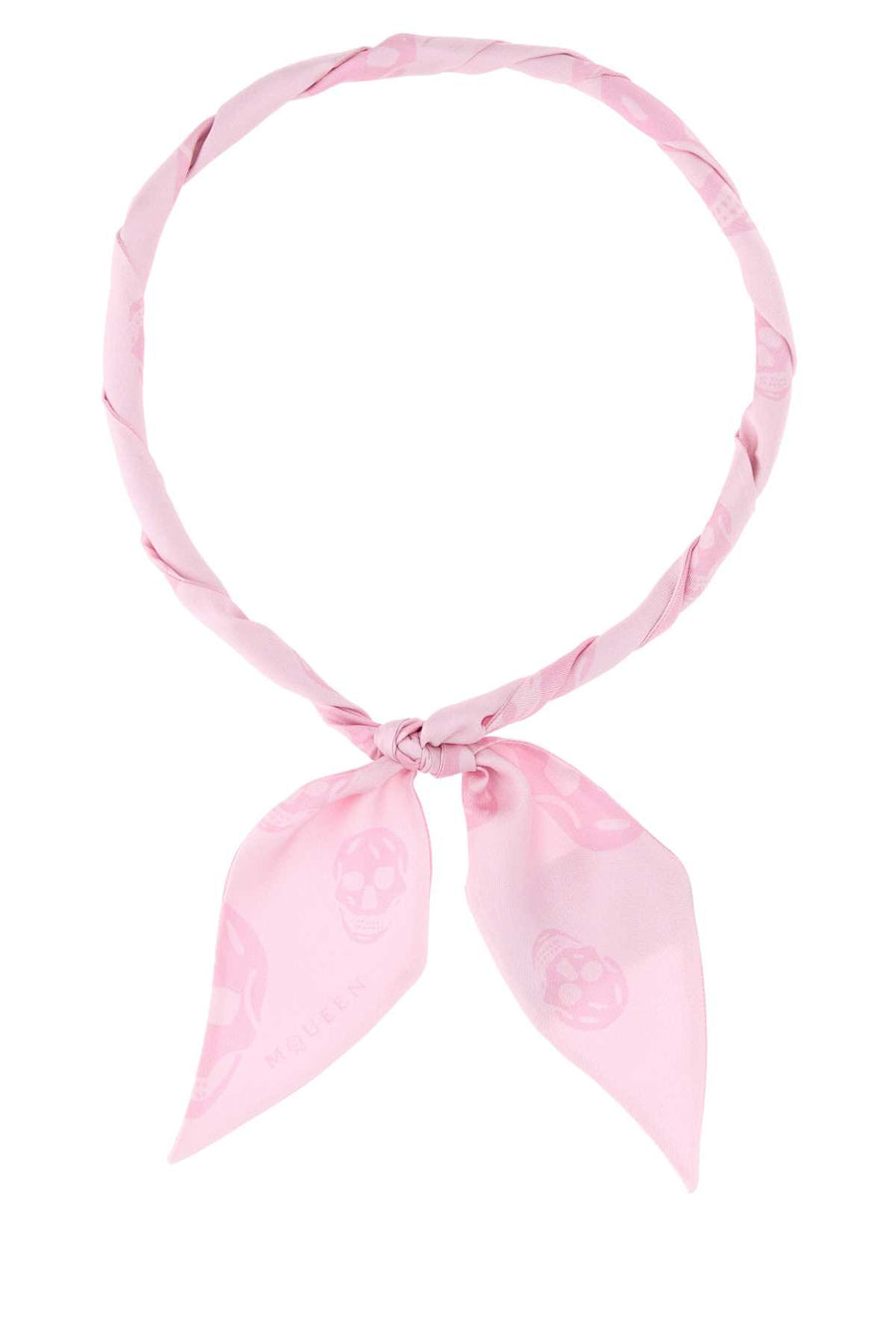 Alexander McQueen Skinny 100% Silk scarf in pink