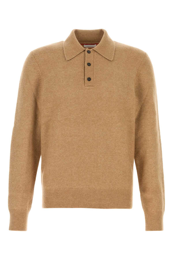 Ferragamo Wool Exterior: 71% Camel 19% Silk 9% Nylon 1% Elastane polo shirt in beige