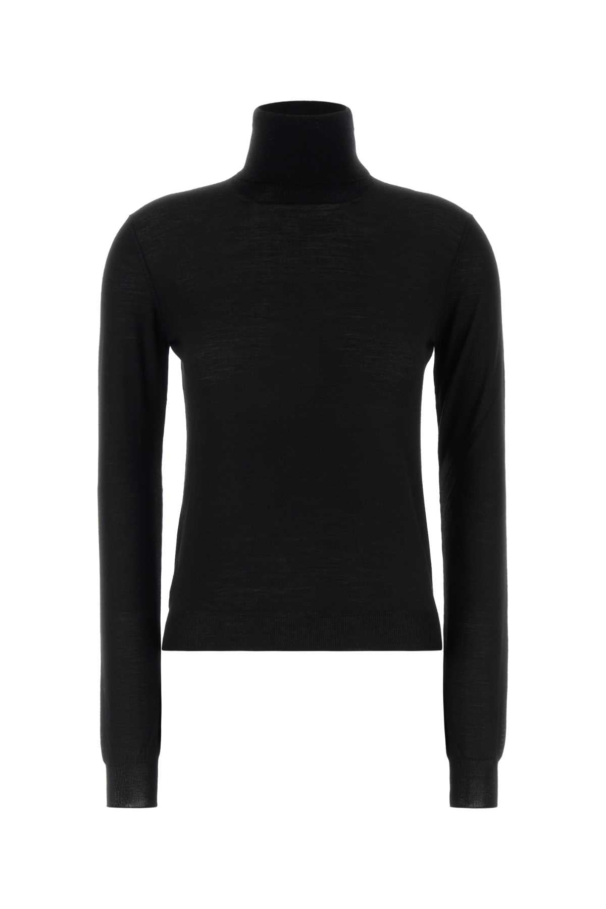 Black Wool Sweater Nero Exterior: Virgin Maglieria