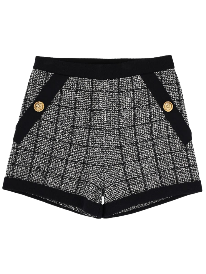 Cotton Tweed Shorts Black