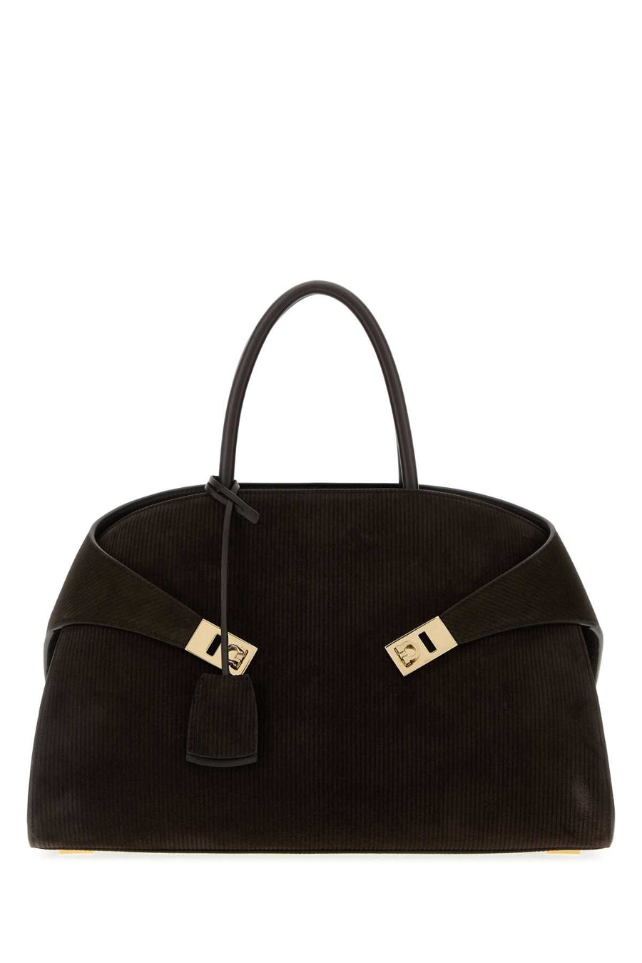Ferragamo Suede 85% Lamb shoulder bag in brown