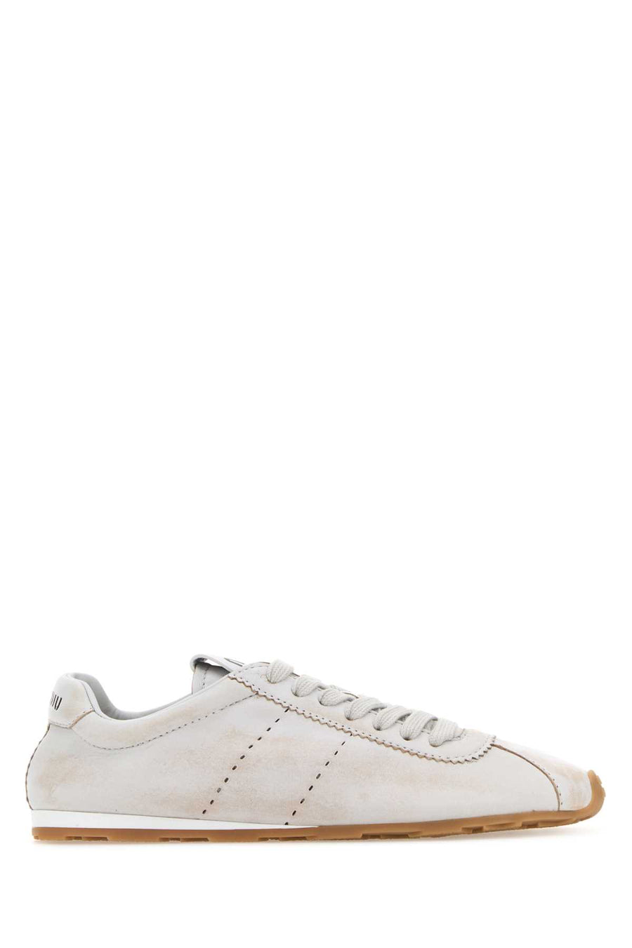 Miu Miu 100% Lambskin Leather sneaker in beige