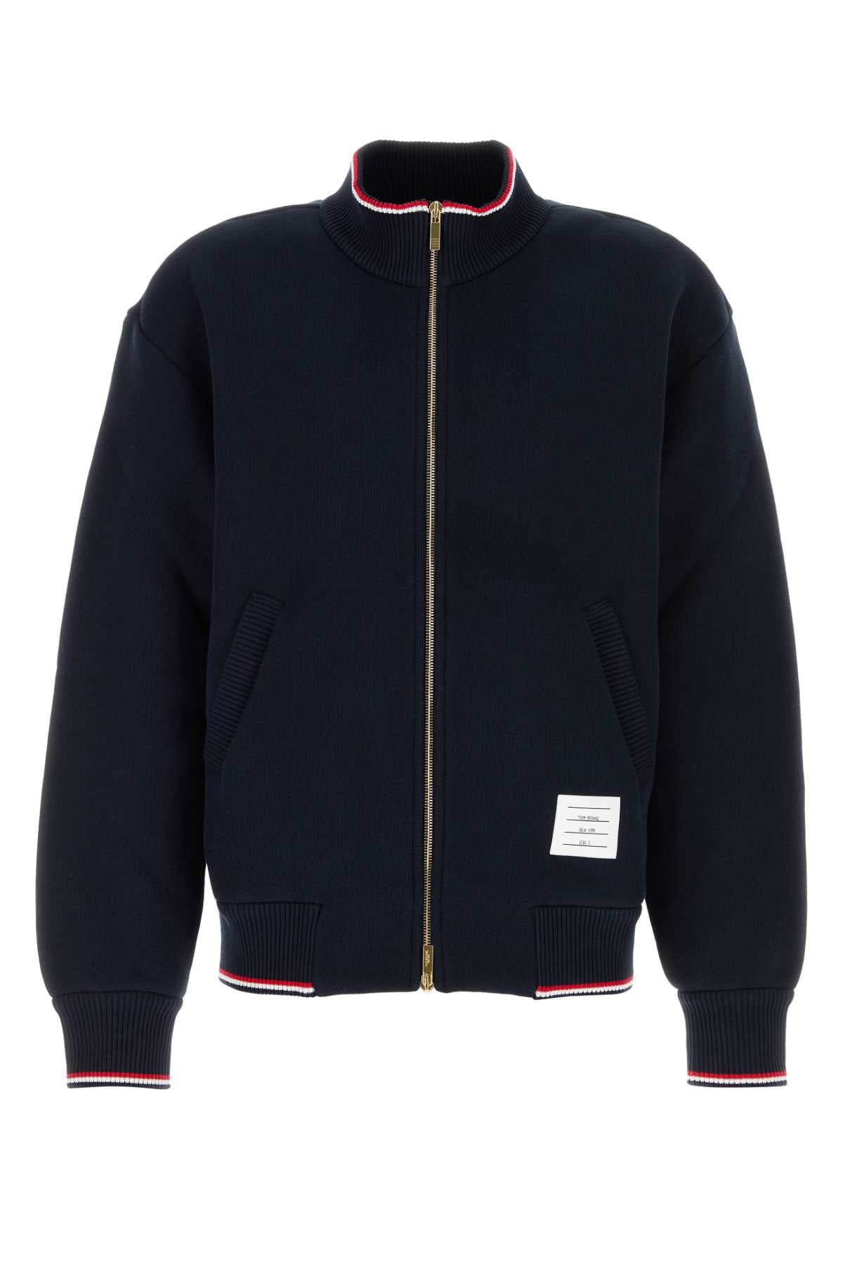Navy Blue Cotton Blend Oversize Jacket Giubbini
