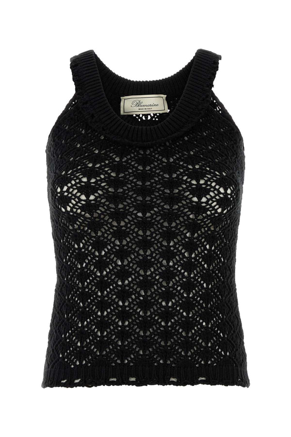 Blumarine 62% Cotton tank top in black