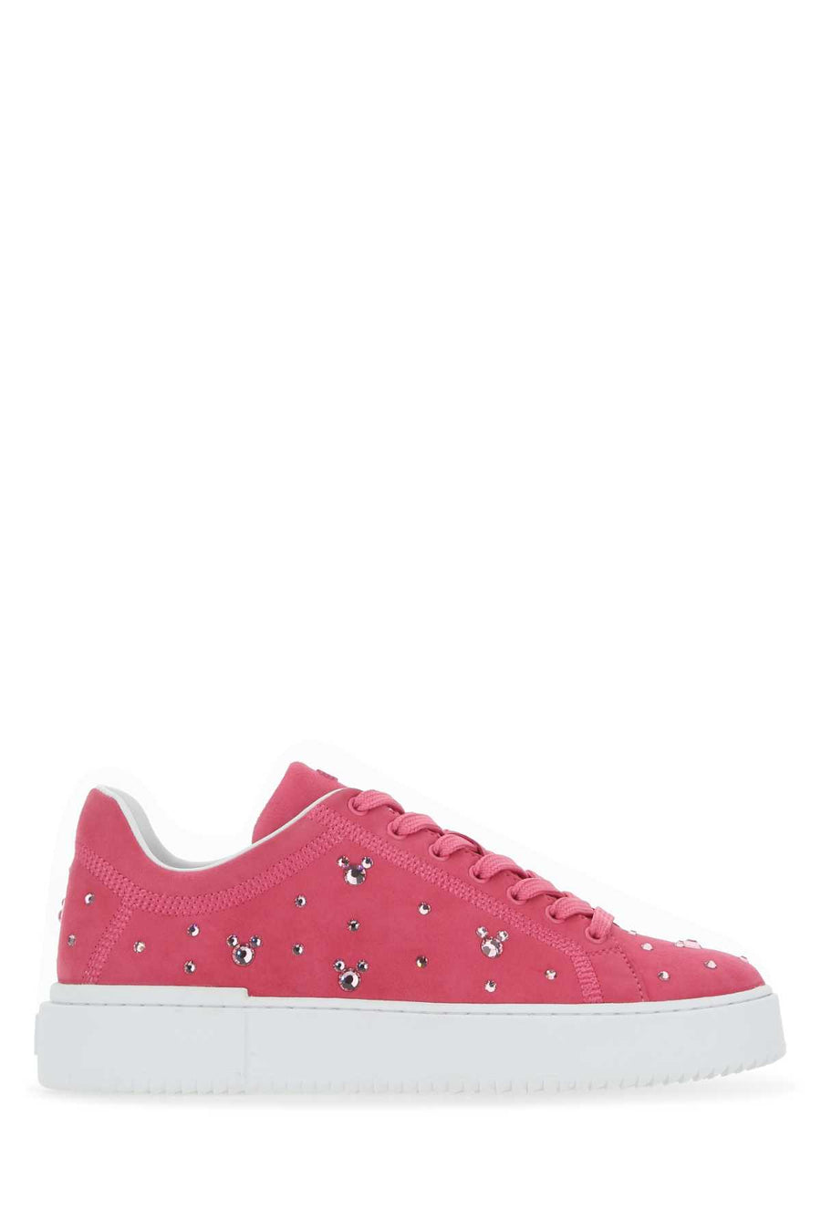 Stuart Weitzman Exterior: 100% Suede; Interior: 100% Leather; Sole: Rubber sneaker in pink