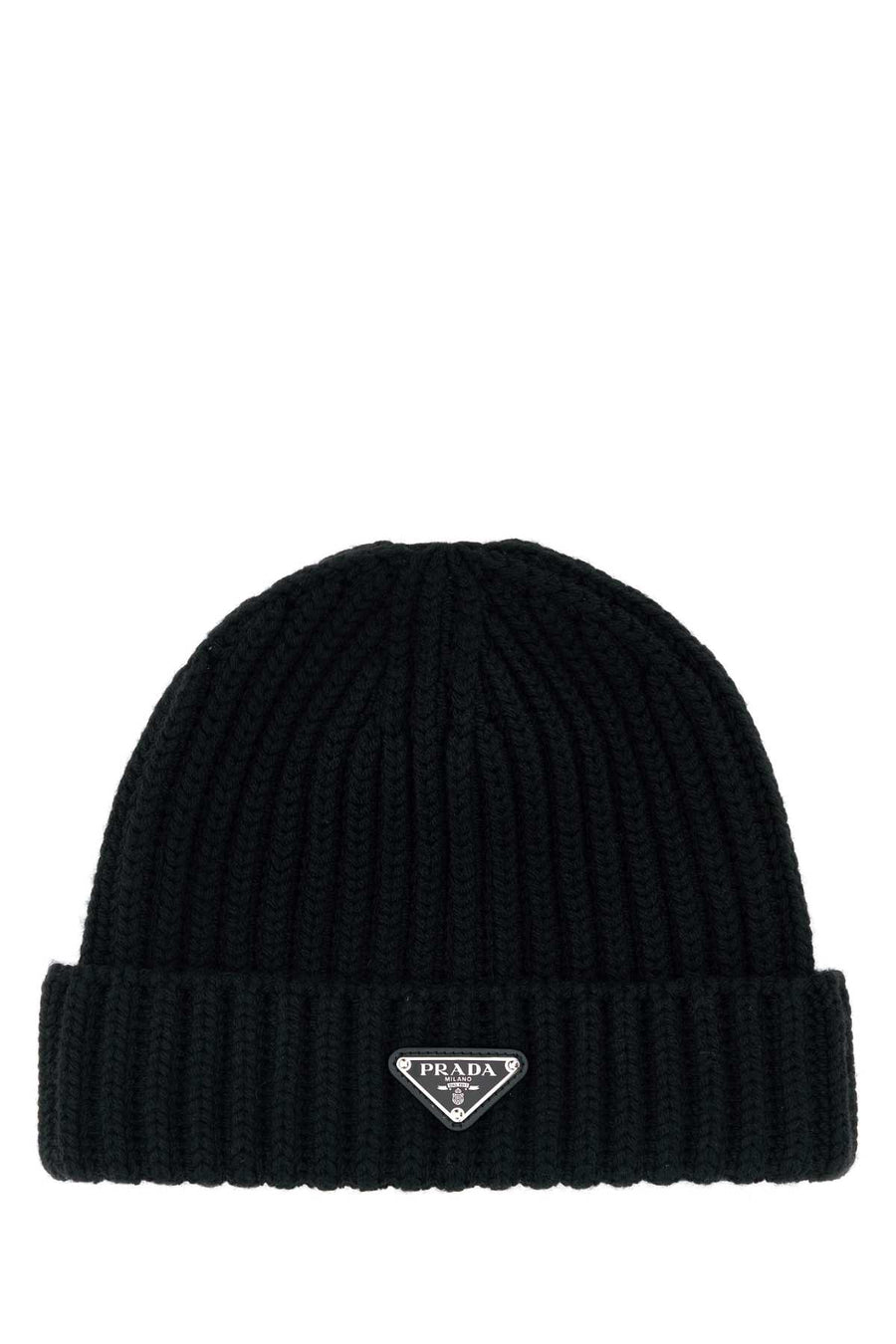 Prada CAPPELLI 100% Virgin wool beanie in black