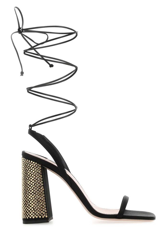 Black Satin Sandals Multicolor Sandali