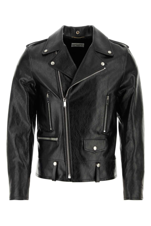 Saint Laurent Exterior: 100% Lamb jacket in black