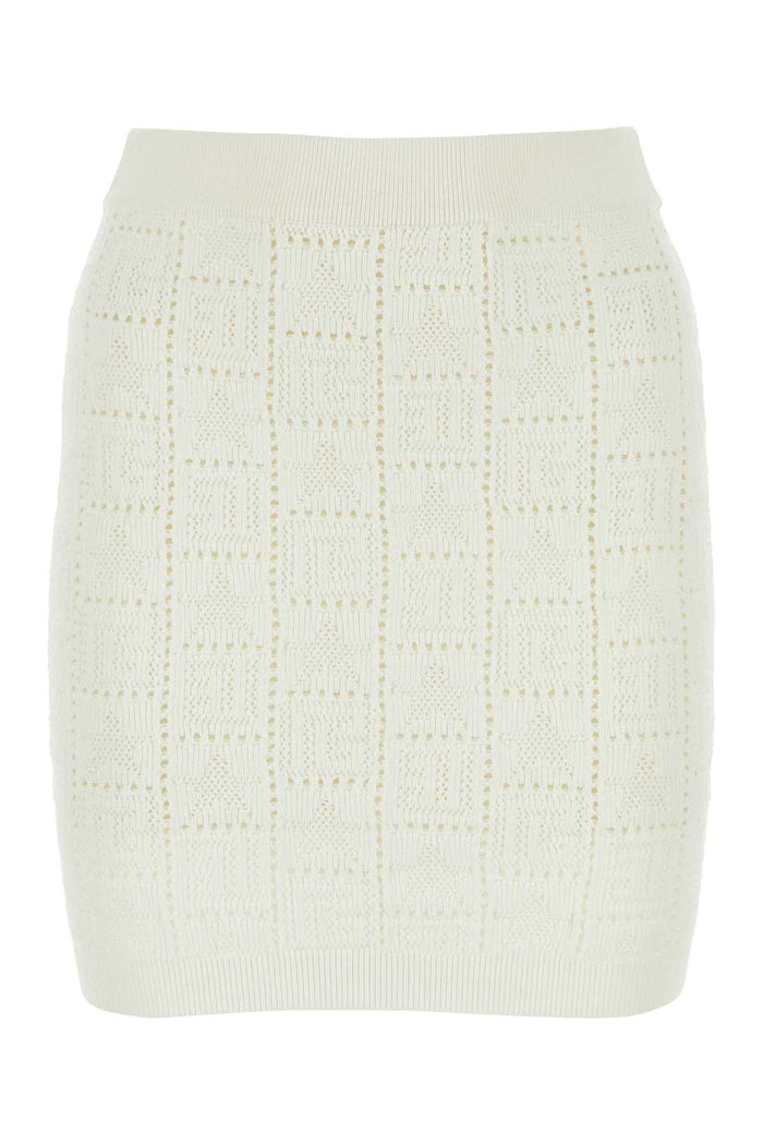 Ivory Viscose Blend Mini Skirt 0fablanc Exterior: Nylon Gonne