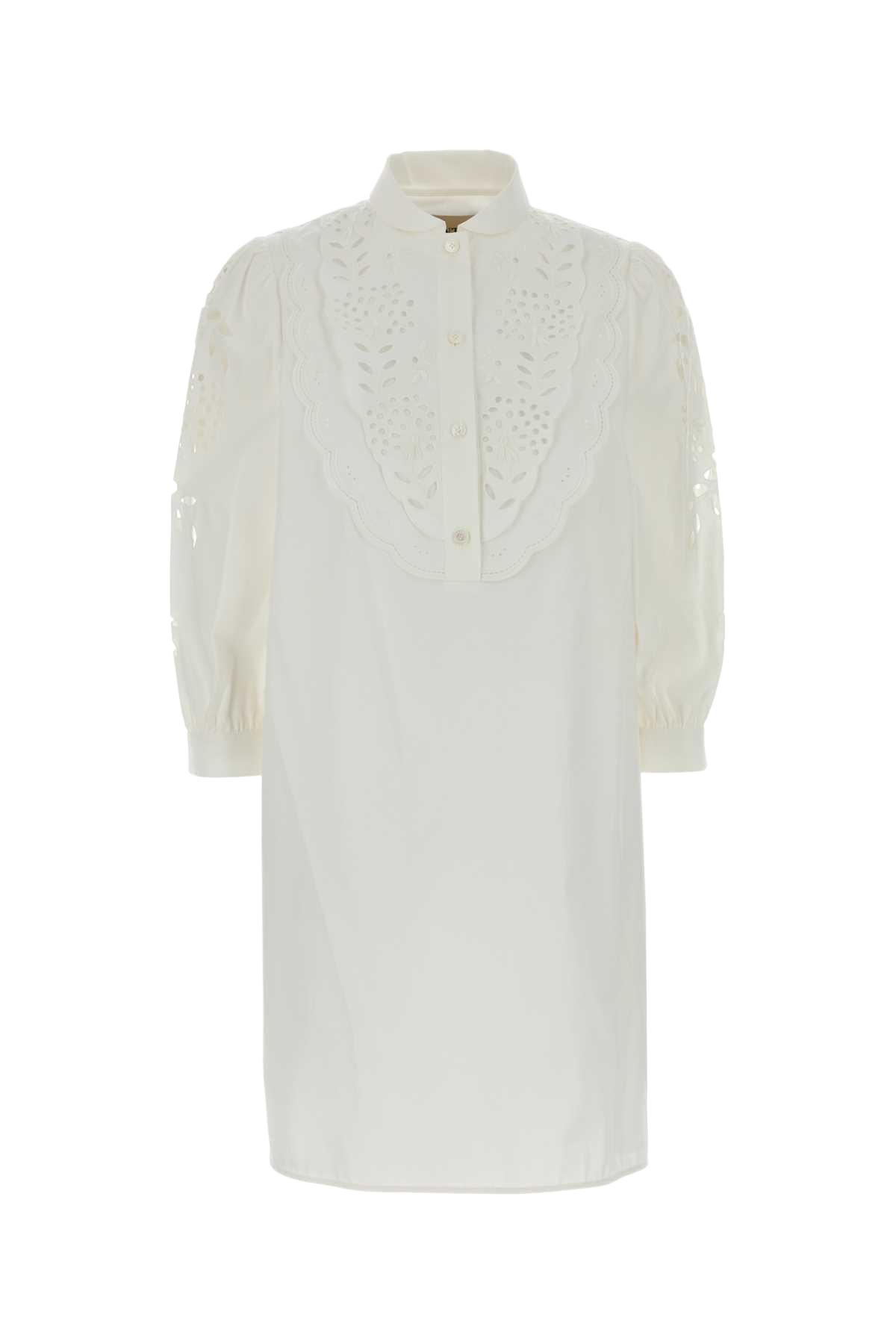 White Poplin Shirt Dress Bianco Cotton Abiti