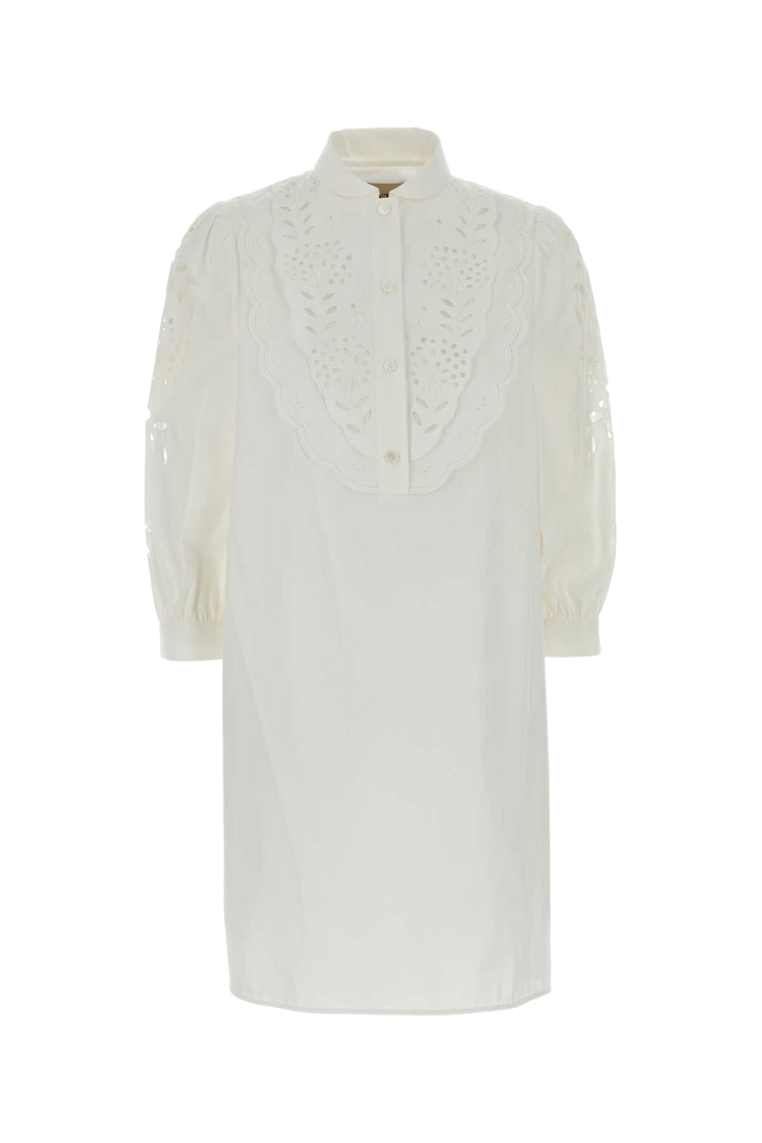 White Poplin Shirt Dress Bianco Cotton Abiti