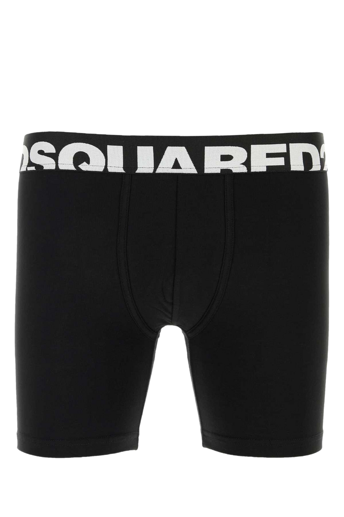 Black Stretch Cotton Boxer Exterior: Elastane Costumi Da Bagno