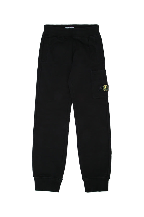 Stone Island Kids Bottoms 100% Cotton joggers in black